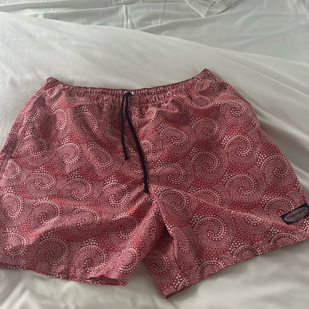 Vineyard Vines Red and White Swim Trunks